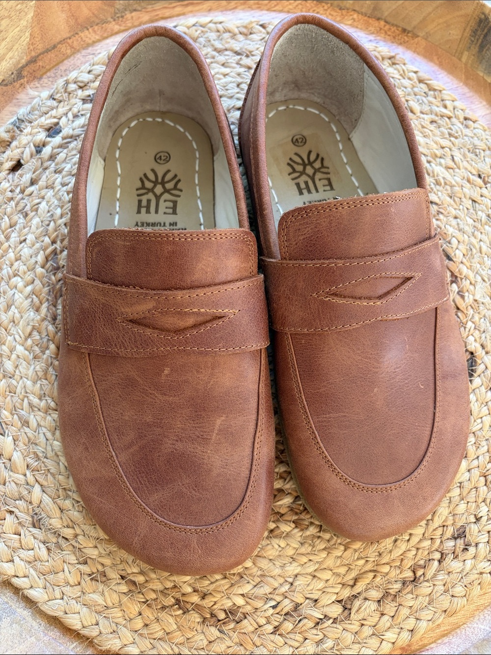 Earthing Harmony Barefoot Leather Grounding Penny Loafers Size 42 US M 9 W 11